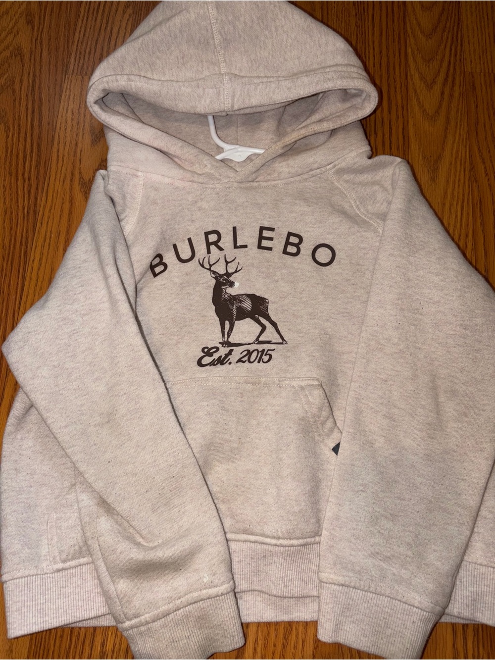 BURLEBO Cream Hoodie with Deer Logo